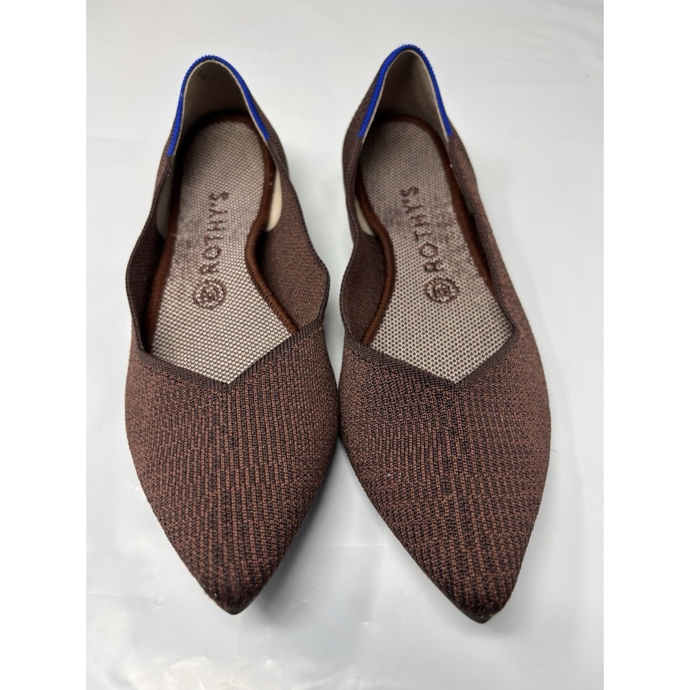 Rothy's Truffle Python The Point Women's Brown Flats Size 9